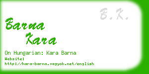barna kara business card